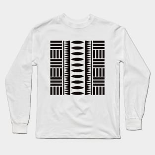 Afrocentric Line Art Ethnic Pattern Long Sleeve T-Shirt